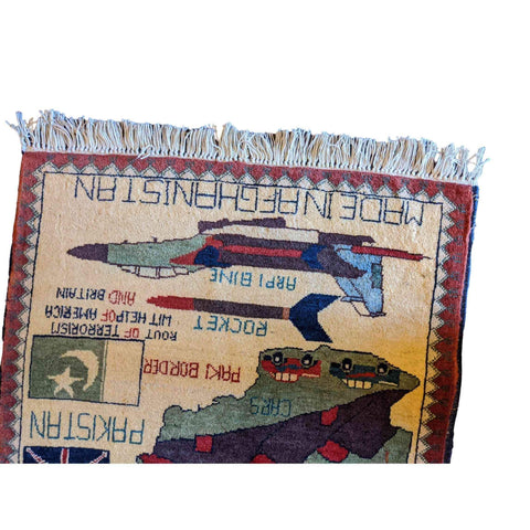 80 x 40 cm War Tribal White Small Rug - Rugmaster