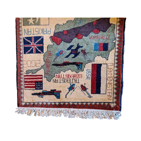 80 x 40 cm War Tribal White Small Rug - Rugmaster