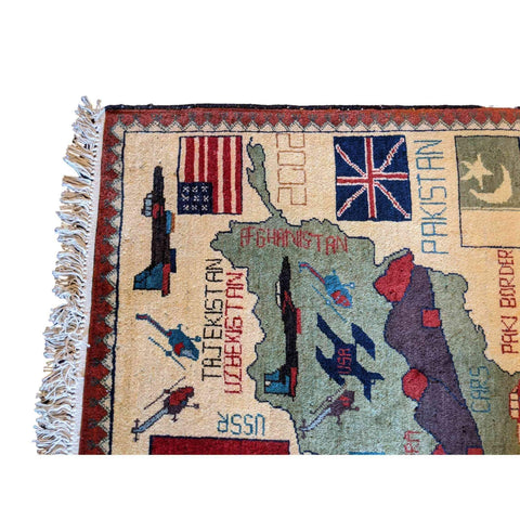 80 x 40 cm War Tribal White Small Rug - Rugmaster