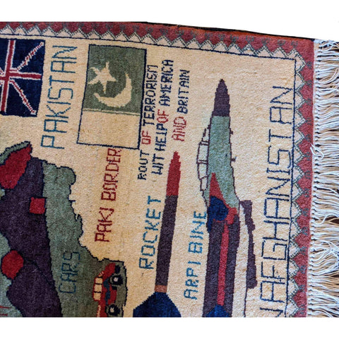 80 x 40 cm War Tribal White Small Rug - Rugmaster