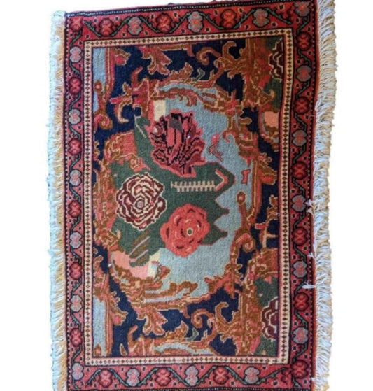 80 x 50 cm Persian Seana Traditional Red Small Rug - Rugoutlet