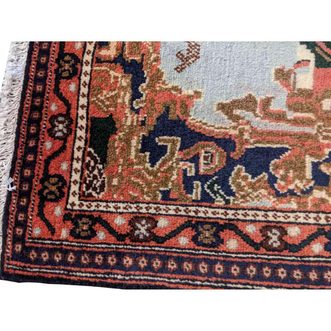80 x 52 cm Persian Senneh Traditional Red Small Rug - Rugmaster