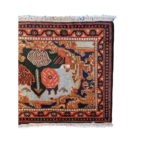 80 x 52 cm Persian Senneh Traditional Red Small Rug - Rugmaster