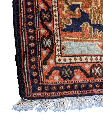 80 x 52 cm Persian Senneh Traditional Red Small Rug - Rugmaster