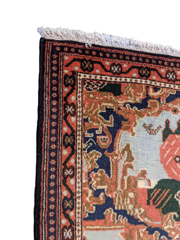 80 x 52 cm Persian Senneh Traditional Red Small Rug - Rugmaster