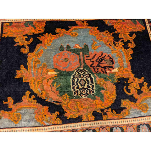 80 x 60 cm Senneh Traditional Orange Small Rug - Rugmaster