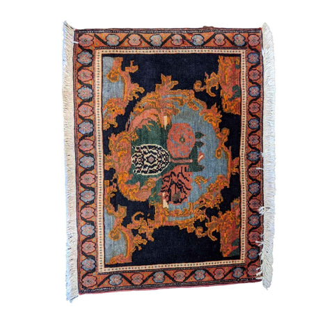 80 x 60 cm Senneh Traditional Orange Small Rug - Rugoutlet