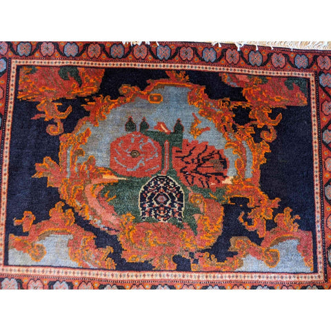 80 x 60 cm Senneh Traditional Orange Small Rug - Rugoutlet