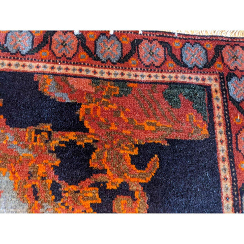 80 x 60 cm Senneh Traditional Orange Small Rug - Rugoutlet