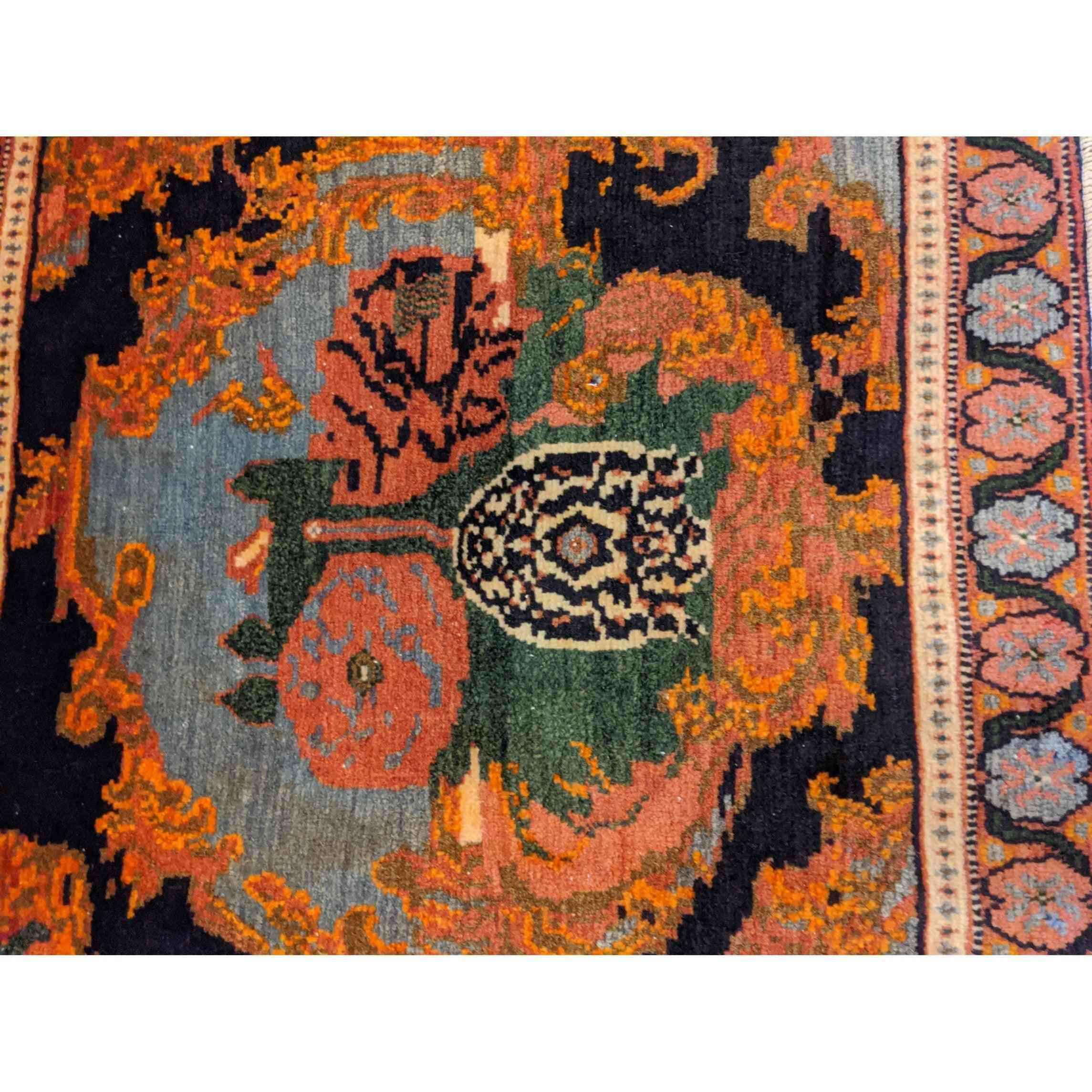 80 x 60 cm Senneh Traditional Orange Small Rug - Rugmaster