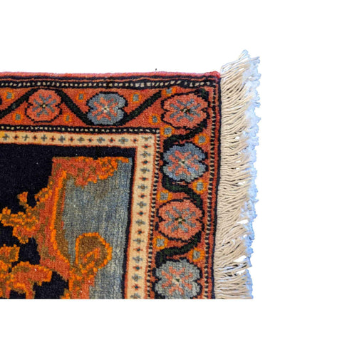 80 x 60 cm Senneh Traditional Orange Small Rug - Rugmaster