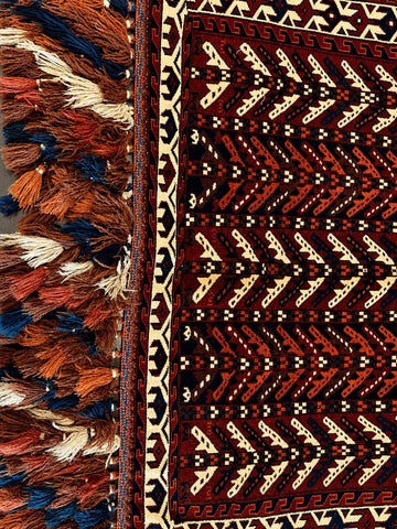 Hachlu Handmade Antique Saddle Bag Rug (Pair)