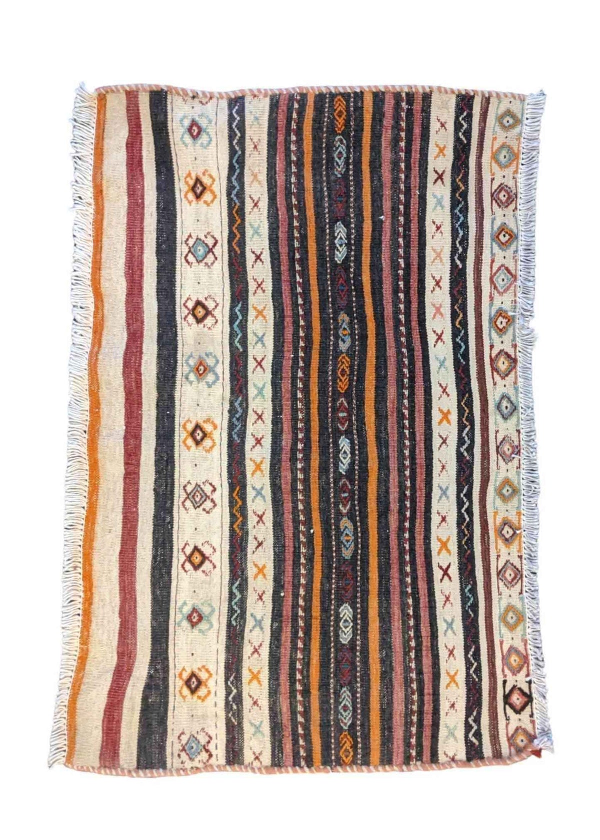 82 x 54 cm Baluch Sumak Tribal Black Small Rug - Rugmaster