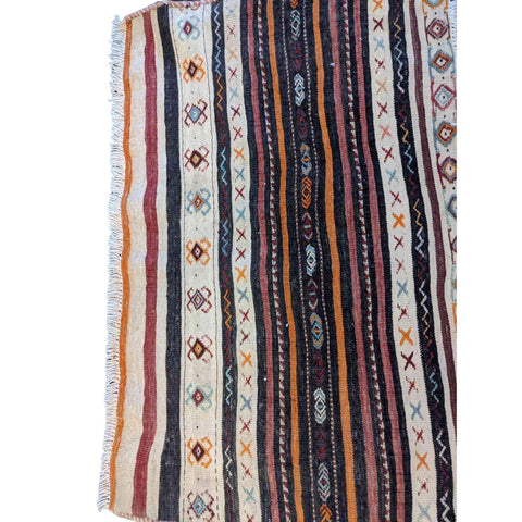 82 x 54 cm Baluch Sumak Tribal Black Small Rug - Rugmaster