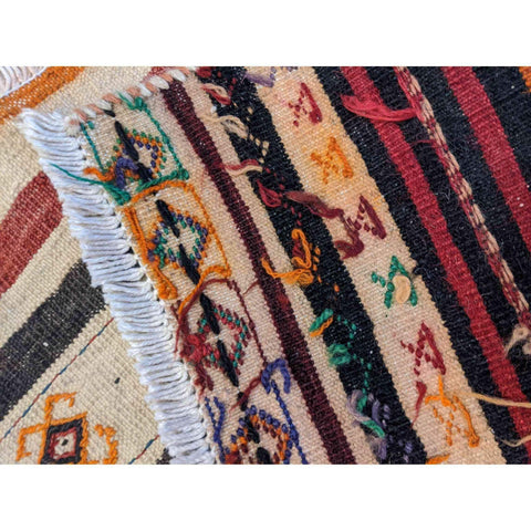 82 x 54 cm Baluch Sumak Tribal Black Small Rug - Rugmaster