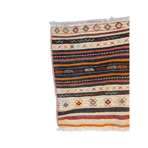 82 x 54 cm Baluch Sumak Tribal Black Small Rug - Rugmaster