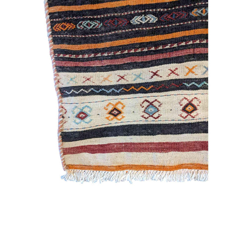 82 x 54 cm Baluch Sumak Tribal Black Small Rug - Rugmaster