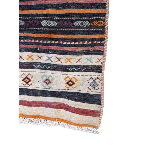 82 x 54 cm Baluch Sumak Tribal Black Small Rug - Rugmaster