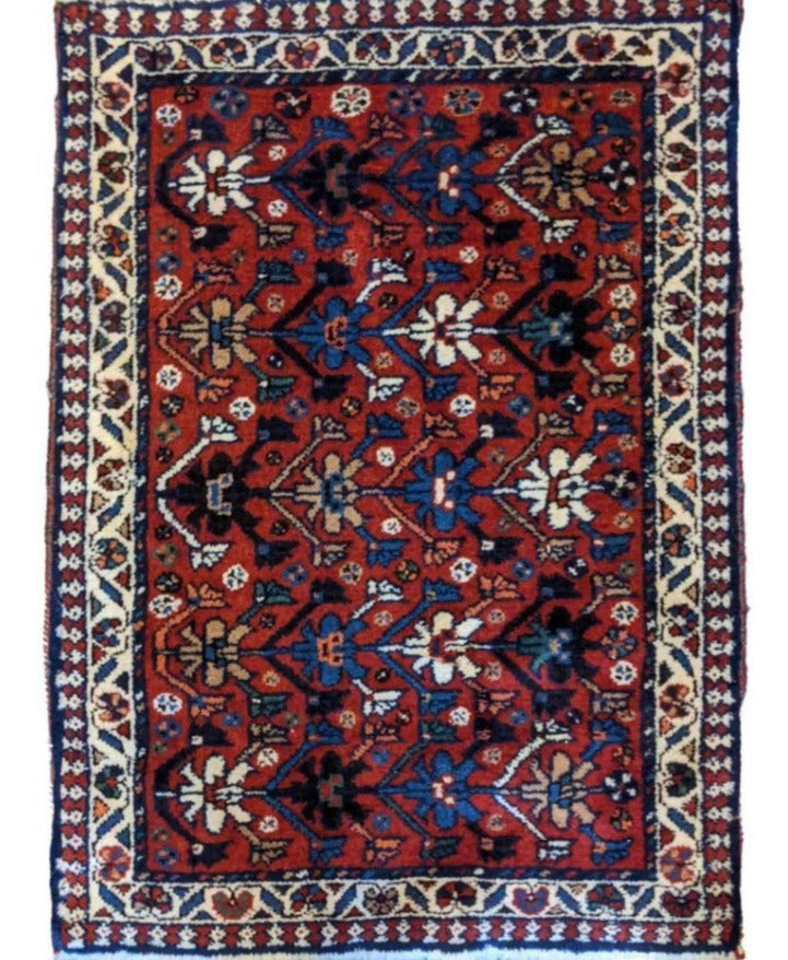 82 x 57 cm Yalameh Tribal Red Small Rug - Rugoutlet