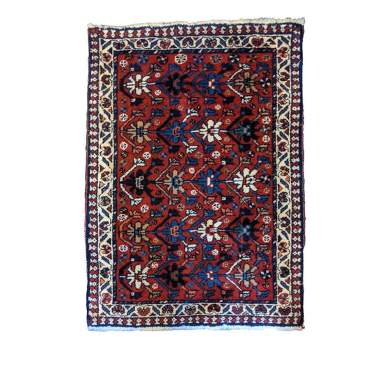 82 x 57 cm Yalameh Tribal Red Small Rug - Rugmaster