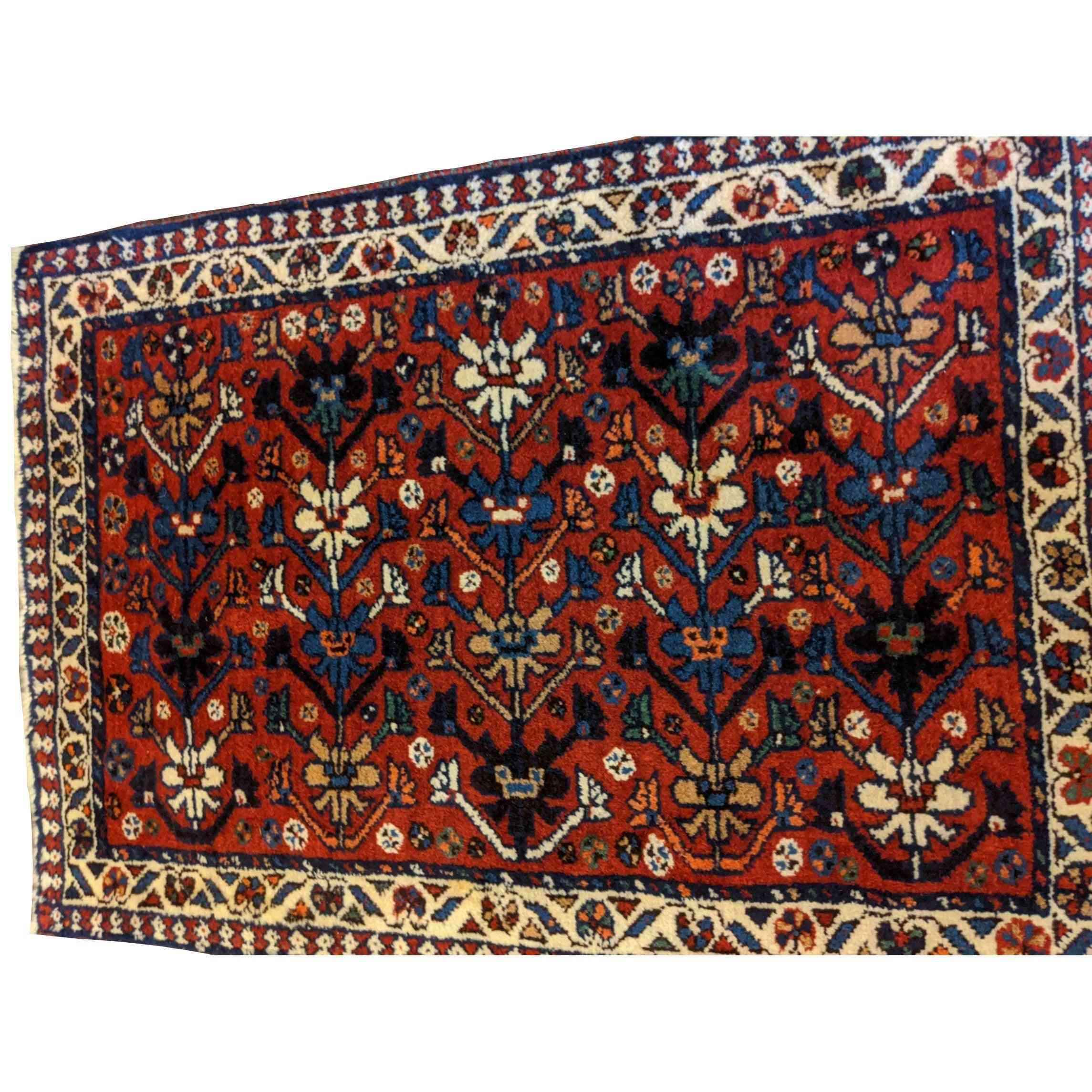 82 x 57 cm Yalameh Tribal Red Small Rug - Rugoutlet