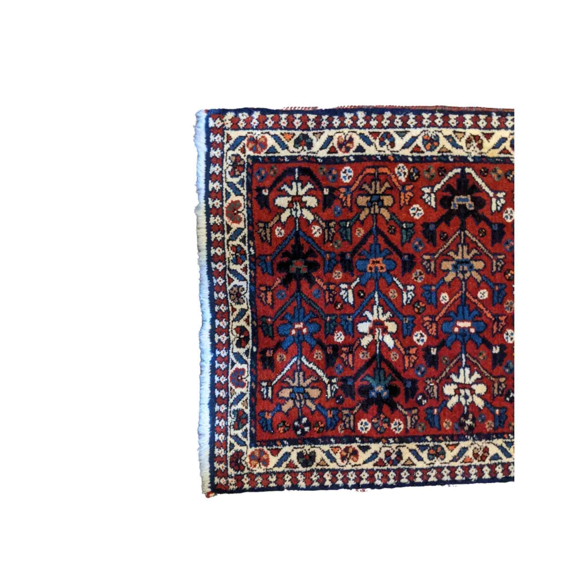 82 x 57 cm Yalameh Tribal Red Small Rug - Rugoutlet