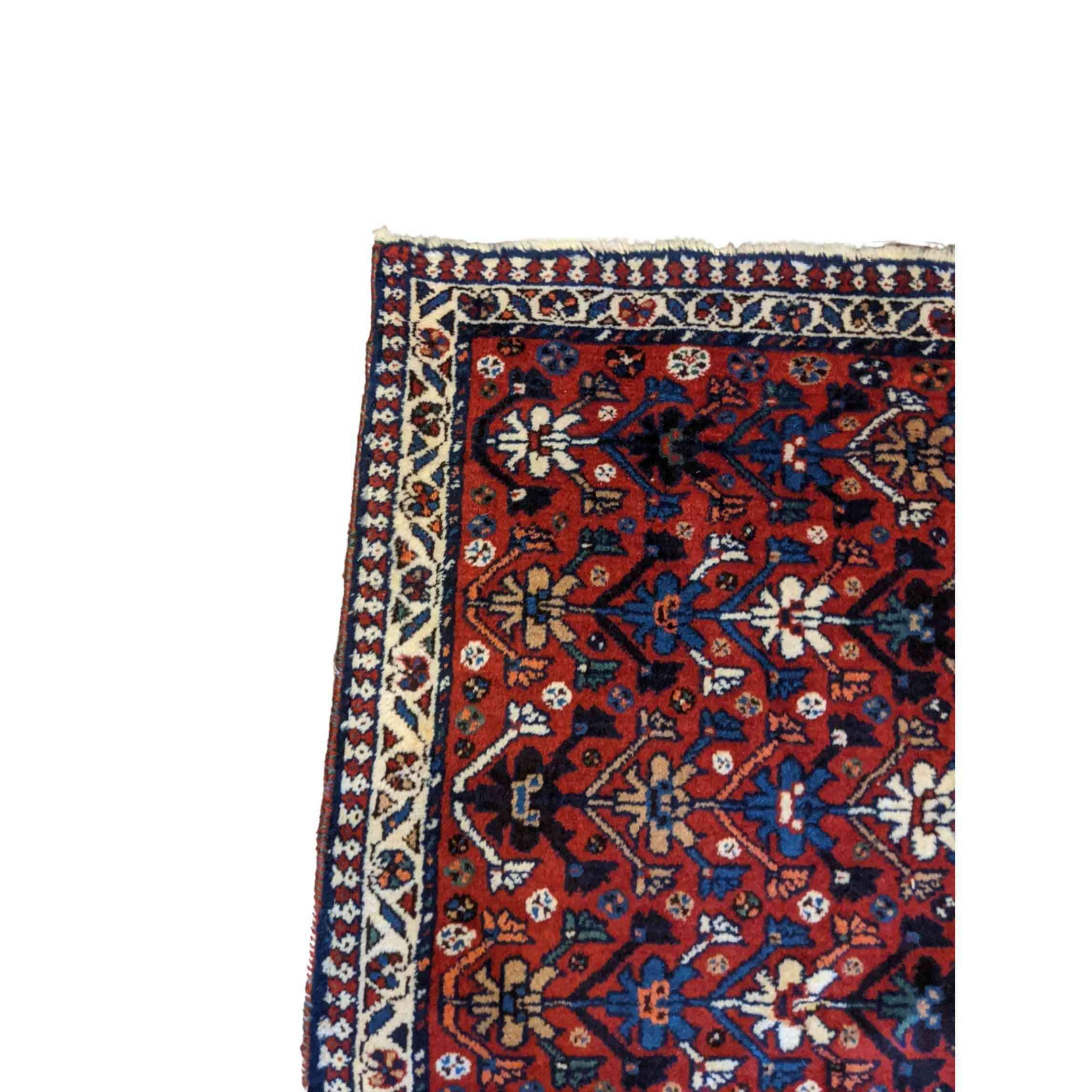 82 x 57 cm Yalameh Tribal Red Small Rug - Rugoutlet