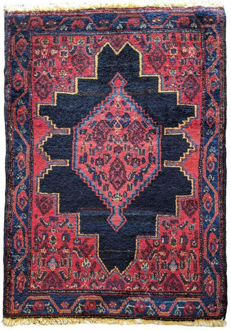 82 x 64 cm Persian Senneh Red Small Rug - Rugoutlet