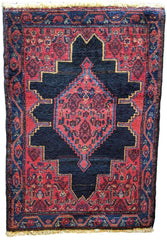 82 x 64 cm Persian Senneh Modern Red Small Rug - Rugmaster