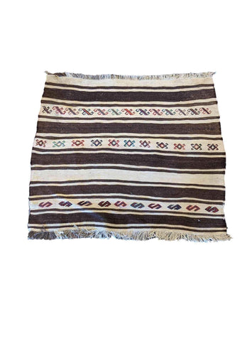 84 x 70 cm Baluch Sumak Tribal White Small Rug - Rugmaster