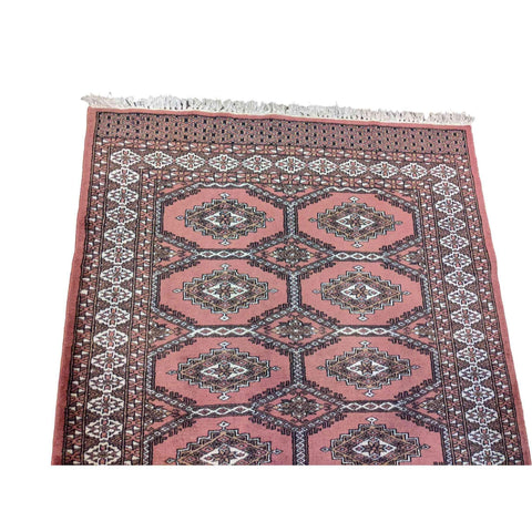 85 x 125 cm Pakistan Bokhara Geometric Red Rug - Rugmaster