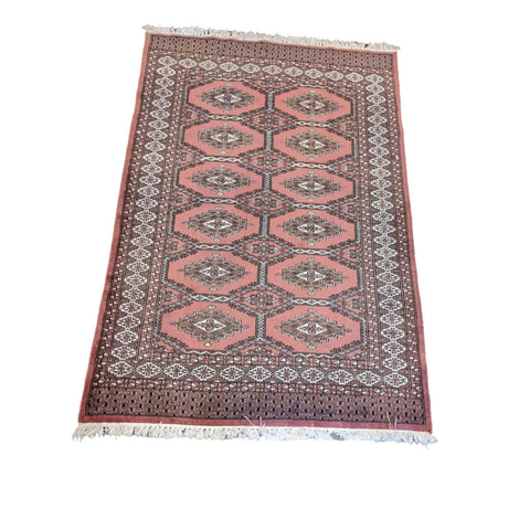 85 x 125 cm Pakistan Bokhara Geometric Red Rug - Rugmaster