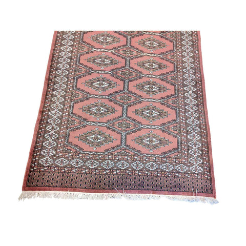 85 x 125 cm Pakistan Bokhara Geometric Red Rug - Rugmaster