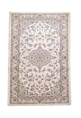 85 x 160 cm Kashan power Loom Traditional White Small Rug - Rugmaster