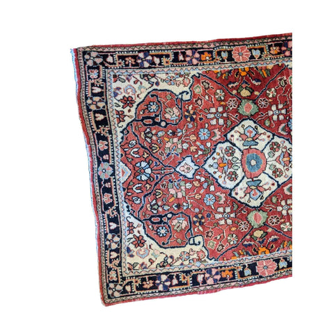 85 x 63 cm Old Persian Saruq Traditional Red Small Rug - Rugoutlet