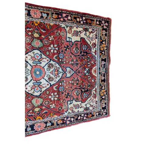85 x 63 cm Old Persian Saruq Traditional Red Small Rug - Rugoutlet