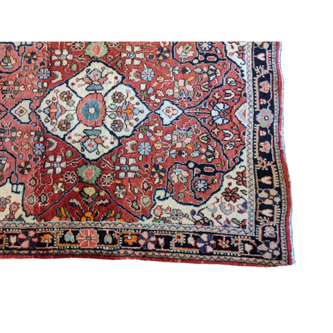 85 x 63 cm Old Persian Saruq Traditional Red Small Rug - Rugoutlet