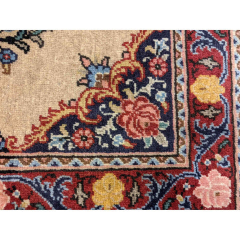 85 x 67 cm Persian kashan Traditional Magenta Small Rug - Rugmaster