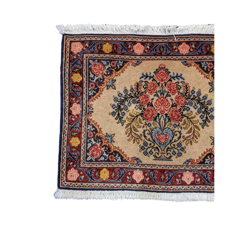 85 x 67 cm Persian kashan Traditional Magenta Small Rug - Rugmaster