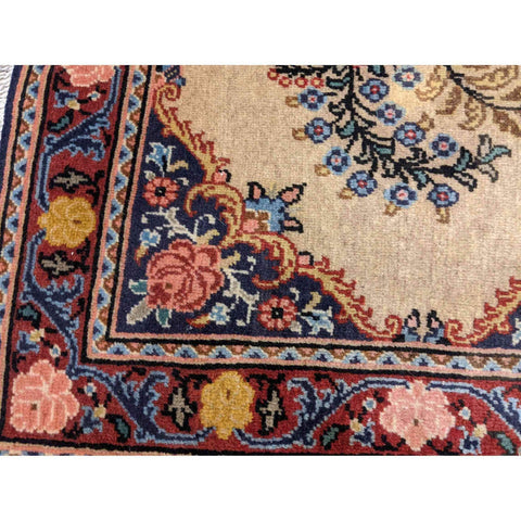 85 x 67 cm Persian kashan Traditional Magenta Small Rug - Rugmaster