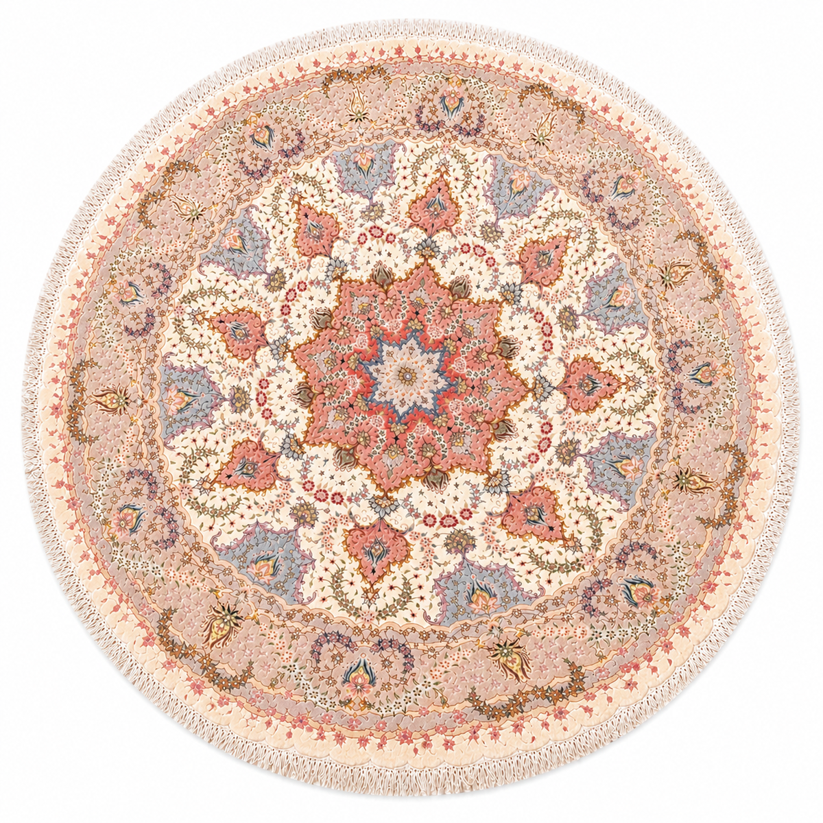 Tabriz Round Silk & Wool Rug 300 cm Diameter (9.84 ft)