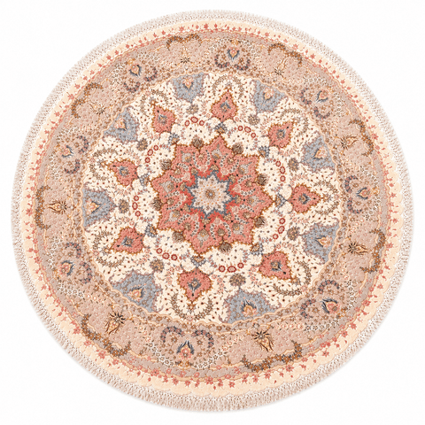 Tabriz Round Silk & Wool Rug 300 cm Diameter (9.84 ft)
