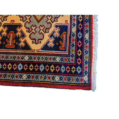 87 x 63 cm Persian Baluch Traditional Blue Small Rug - Rugmaster