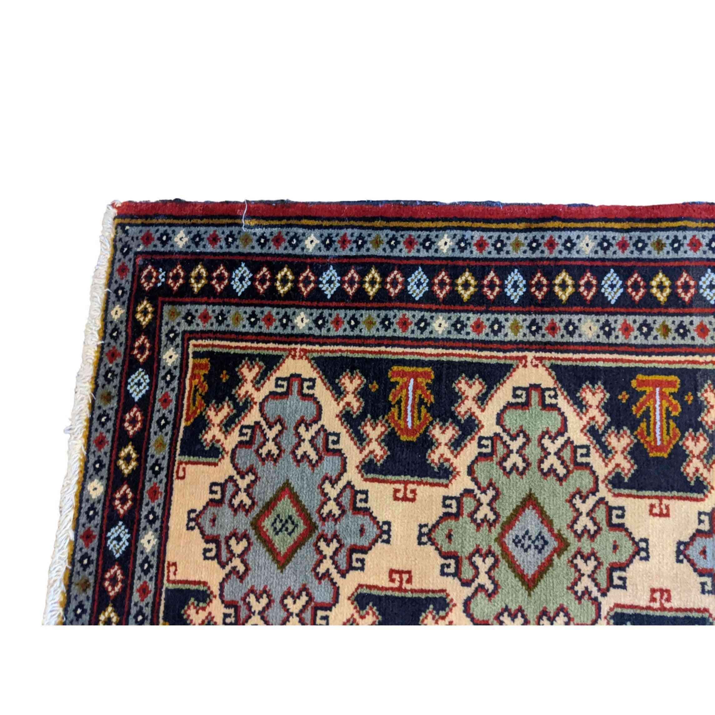 87 x 63 cm Persian Baluch Traditional Blue Small Rug - Rugmaster