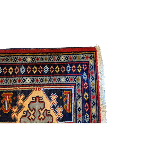 87 x 63 cm Persian Baluch Traditional Blue Small Rug - Rugmaster