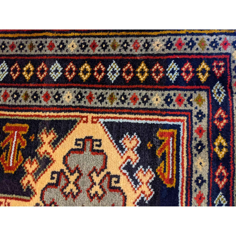 87 x 63 cm Persian Baluch Traditional Blue Small Rug - Rugmaster