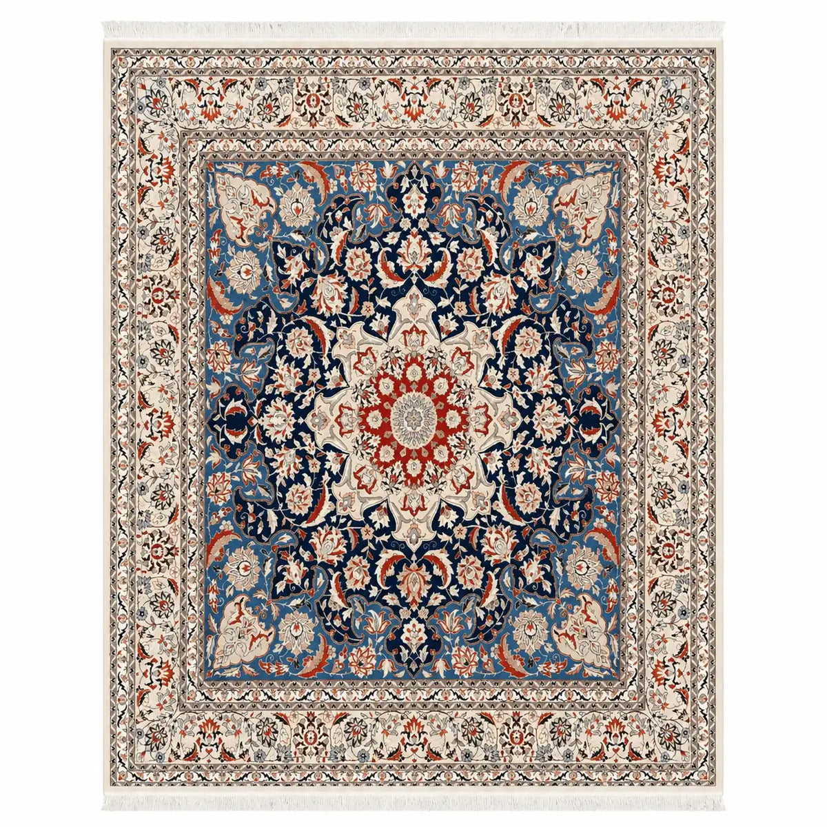 Fine Silk Tabriz Wool Rug 250 x 246 cm (8.20 x 8.07 ft)