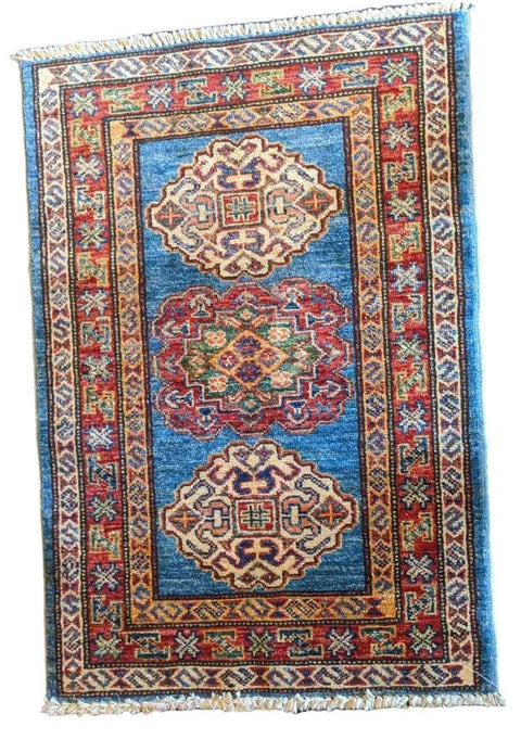 89 x 61 cm Kazak Blue Small Rug - Rugoutlet