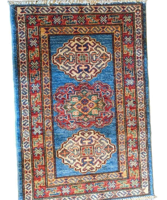 89 x 61 cm Kazak Blue Small Rug - Rugoutlet