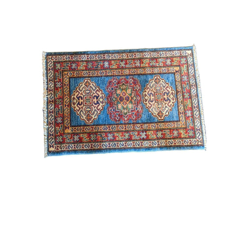 89 x 61 cm Kazak Blue Small Rug - Rugoutlet